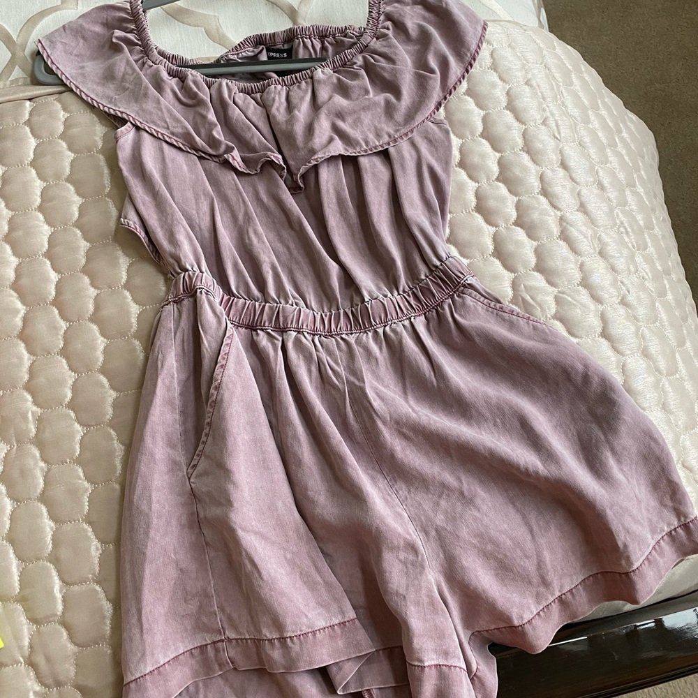 Ruffle Open Back Romper